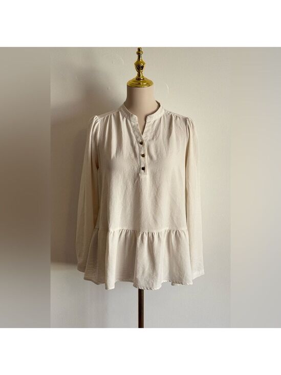 ady p Tops - Women's Ady P Off-White Long Sleeve Blouse S